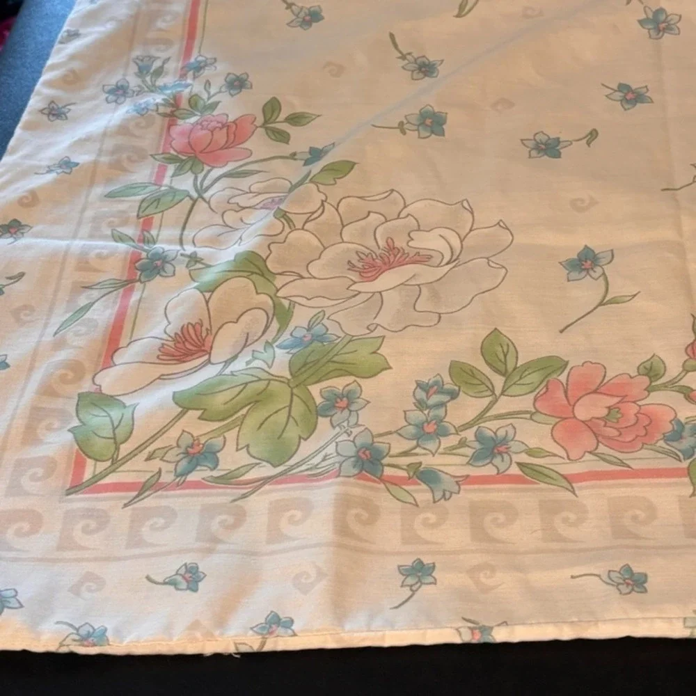 VTG Ruffled Floral Pierre Cardin Burlington Standard Pillow Cases & Full Sheet